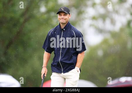 07. Juli 2024, Bayern, München/Eichenried: Golf: BMW International Open, Runde 4, Martin Kaymer reagiert. Foto: Ulrich Gamel/kolbert-Press/dpa Stockfoto