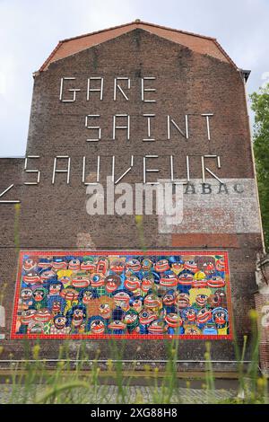 Gare Saint Sauveur, einst ein Bahnhof in Lille, heute ein angesagter Ort für Kultur und Kunst, Frankreich. Stockfoto