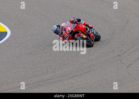 Deutsche MotoGP, Renntag. Juli 2024. Nummer 23 Ducati Lenovo Teamfahrerin Enea Bastianini beim Rennen der deutschen MotoGP Credit: Action Plus Sports/Alamy Live News Stockfoto