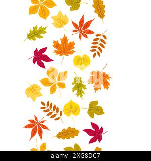 Muster mit Herbstblättern. Hintergrund mit verschiedenen Blättern. Stock Vektor