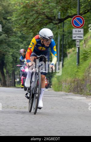 Longo Borghini Elisa (Ita) Lidl-Trek während der ersten Etappe der Giro d’Italia Women in Brescia, Italien am 7. Juli 2024 während des Giro d’Italia Women - Stage 1 Brescia/Brescia, Straßenradrennen in Brescia, Italien, 07. Juli 2024 Stockfoto