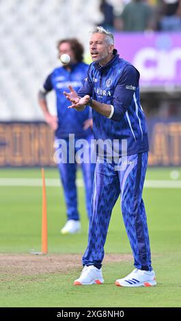 Edgbaston, Birmingham, Großbritannien. Juli 2024. World Championship of Legends T20 Cricket League, England Champions gegen Pakistan Champions; Sajid Mahmood of England Credit: Action Plus Sports/Alamy Live News Stockfoto