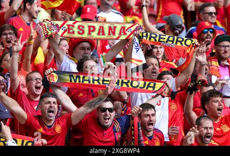 Stuttgart, Deutschland. Juli 2024. firo : 05.07.2024, Fußball: UEFA EURO 2024, EM, Europameisterschaft 2024, Viertelfinale, Finale 1/4, M45, Match 45, ESP, Spanien - Deutschland Fans von Spanien Fans von Spanien Credit: dpa/Alamy Live News Stockfoto