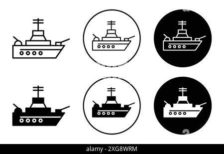 Army Boat Icon Vektor Logo Set Kollektion für Web App ui Stock Vektor