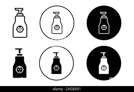 Baby Shampoo Behälter Symbol Vektor Logo Set Sammlung für Web App ui Stock Vektor