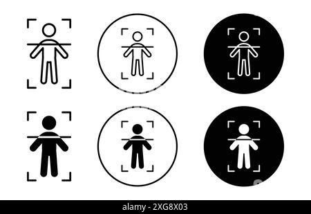 Body Scan Symbol Vektor Logo Set Collection für Web App ui Stock Vektor