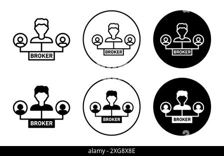 Broker-Symbol-Vektor-Logo-Set-Sammlung für Web-App-ui Stock Vektor