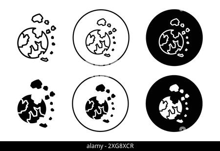 Sammlung von Destroyed Planet Icon Vektor-Logo für Web-App-ui Stock Vektor