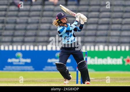 Cheltenham, Vereinigtes Königreich, 7. Juli 2024. Emma Marlow von Northern Diamonds während des Rachael Heyhoe Flint Trophy Spiels zwischen Western Storm und Northern Diamonds. Quelle: Robbie Stephenson/Western Storm/Alamy Live News Stockfoto