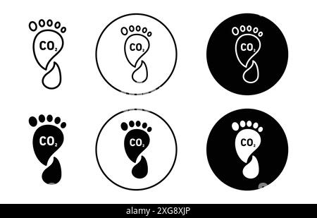 CO2-Fußabdruck-Symbol-Vektor-Logo-Set-Kollektion für Web-App-ui Stock Vektor