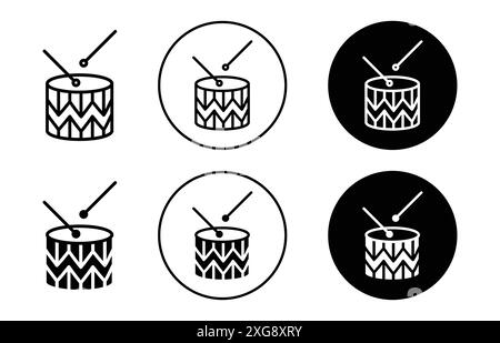 Sammlung des Trommeln-Symbols für Vektor-Logo für die Web-App-benutzeroberfläche Stock Vektor
