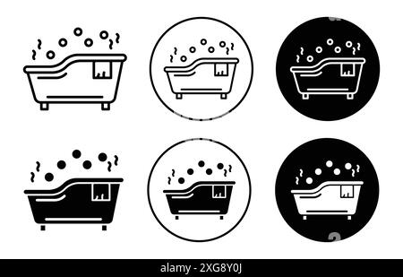 Jacuzzi Icon Vektor Logo Set Sammlung für Web App ui Stock Vektor