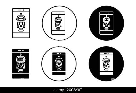 Intelligente taktische Bot-Symbol-Vektor-Logo-Set-Sammlung für Web-App-ui Stock Vektor