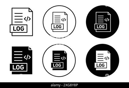 Logdatei Symbol Vektor Logo Set Collection für Web App ui Stock Vektor