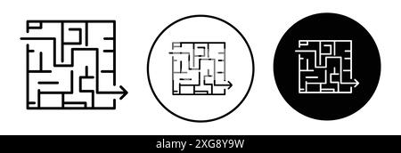 Labyrinth-Symbol-Vektor-Logo-Set-Sammlung für Web-App-ui Stock Vektor