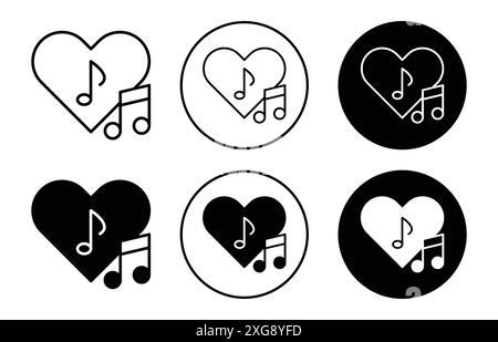 Love Music Icon Vektor-Set-Kollektion für Web-App-ui Stock Vektor