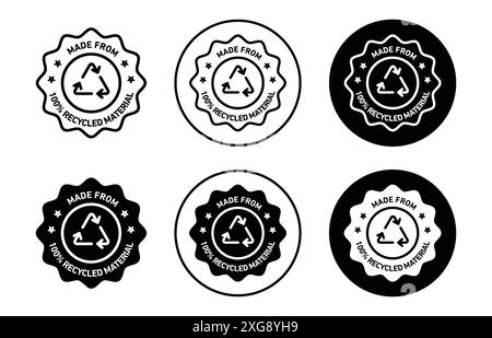 Recyceln Sie Materialien Symbol Vektor Logo Set Sammlung für Web App ui Stock Vektor