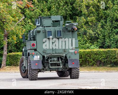 7. Juli 2024 Krasnik Polen. Präsentation von Militärfahrzeugen. Stockfoto