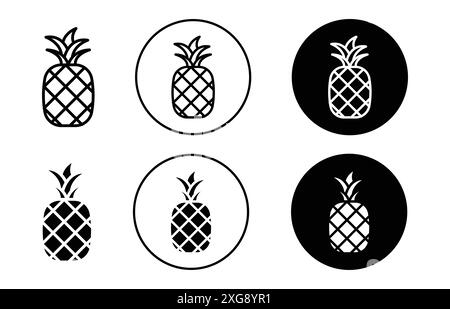 Ananas-Symbol-Vektor-Logo-Set-Sammlung für Web-App-ui Stock Vektor