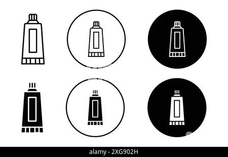 Zahnpasta Tube Symbol Vektor Logo Set Sammlung für Web App ui Stock Vektor