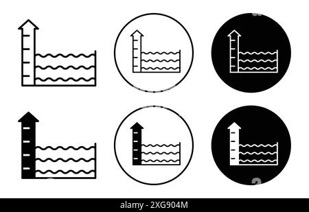 SEA Level-Symbol-Vektor-Logo-Set-Kollektion für Web-App-ui Stock Vektor