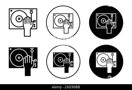 Vinyl-Player-Symbol-Vektor-Logo-Set-Sammlung für Web-App-ui Stock Vektor