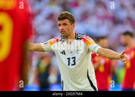 Thomas Müller, Müller, DFB 13 im Viertelfinalspiel DEUTSCHLAND - SPANIEN 1-2 N.V. der UEFA-Europameisterschaften 2024 am 5. Juli 2024 in Stuttgart. Fotograf: Peter Schatz Stockfoto