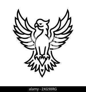 Griffin-Symbol oder modernes Liniensymbol. Vektorgrafik und Ikonendesign mit auffälligen Konturen. Schwarz-weiß Pixel Perfect minimalistisches Symbol isoliert weiß Stock Vektor