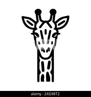 Giraffen-Symbol oder modernes Liniensymbol. Vektorgrafik und Ikonendesign mit auffälligen Konturen. Schwarz-weiß Pixel Perfect minimalistisches Symbol isoliert weiß Stock Vektor
