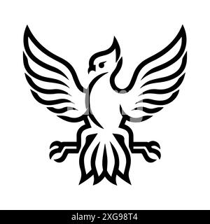 Griffin-Symbol oder modernes Liniensymbol. Vektorgrafik und Ikonendesign mit auffälligen Konturen. Schwarz-weiß Pixel Perfect minimalistisches Symbol isoliert weiß Stock Vektor