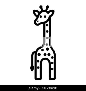 Giraffen-Symbol oder modernes Liniensymbol. Vektorgrafik und Ikonendesign mit auffälligen Konturen. Schwarz-weiß Pixel Perfect minimalistisches Symbol isoliert weiß Stock Vektor