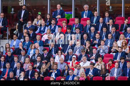 Düsseldorf, Deutschland. Juli 2024. Campino, Aleksander Ceferin Präsident der UEFA, Prinz William England - Schweiz 06.07.2024 Stockfoto