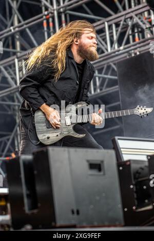 Mailand Italien. Juli 2024. Die schwedische Metalcore-Band IMMINENCE tritt live auf der Bühne des Ippodromo SNAI San Siro während des I-Days Milano Coca-Cola Festivals 2024 auf. Vermerk: Rodolfo Sassano/Alamy Live News Stockfoto