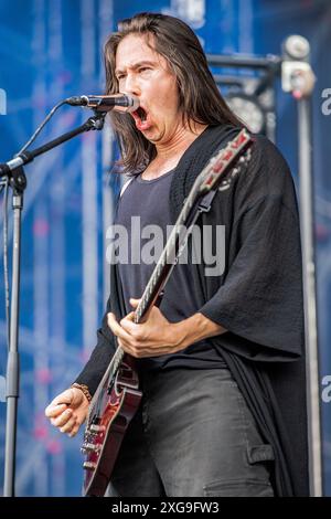 Mailand Italien. Juli 2024. Die schwedische Metalcore-Band IMMINENCE tritt live auf der Bühne des Ippodromo SNAI San Siro während des I-Days Milano Coca-Cola Festivals 2024 auf. Vermerk: Rodolfo Sassano/Alamy Live News Stockfoto