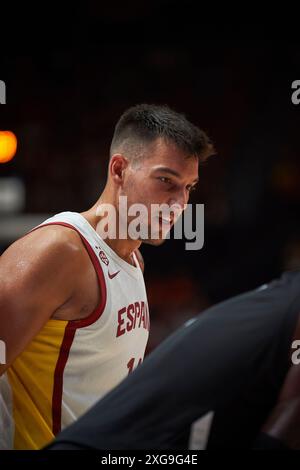 Valencia, Spanien. Juli 2024. Willy Hernangomez vom spanischen Team wurde während des Spiels zwischen Spanien und Bahamas bei Pabellon Fuente de San Luis gesehen. Endrunde : Spanien 86 : 78 Bahamas (Foto: Vicente Vidal Fernandez/SOPA Images/SIPA USA) Credit: SIPA USA/Alamy Live News Stockfoto