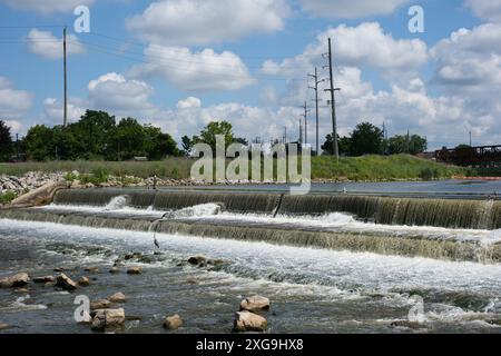 Der Flint River in Flint Michigan USA Stockfoto