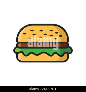 hamburger Icon Vektor-Designvorlage in weißem Hintergrund Stock Vektor