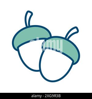 acorn-Symbol-Vektor-Designvorlage in weißem Hintergrund Stock Vektor