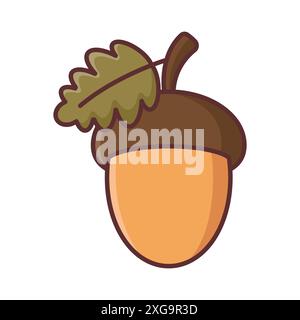 acorn-Symbol-Vektor-Designvorlage in weißem Hintergrund Stock Vektor