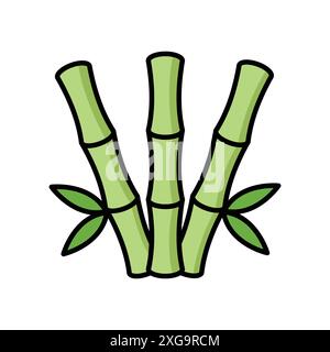 Bambus Symbol Vektor Design Temp[spät in weiß Hintergrund Stock Vektor
