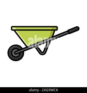 Schubkarren-Symbol-Vektor-Designvorlage auf weißem Hintergrund Stock Vektor