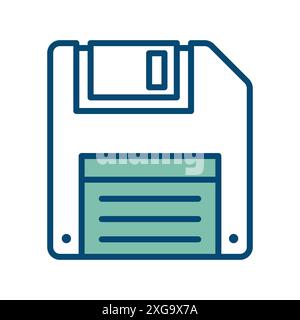 Designvorlage für Diskettensymbole in weißem Hintergrund Stock Vektor