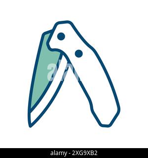 Klappmesser Symbol Vektor-Designvorlage in weißem Hintergrund Stock Vektor
