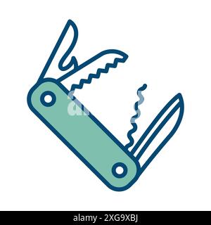 Klappmesser Symbol Vektor-Designvorlage in weißem Hintergrund Stock Vektor
