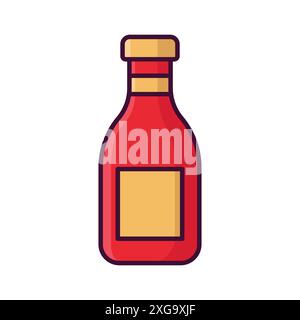 Ketchup-Symbol-Vektor-Designvorlage in weißem Hintergrund Stock Vektor