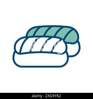 Sushi-Symbol-Vektor-Designvorlage in weißem Hintergrund Stock Vektor
