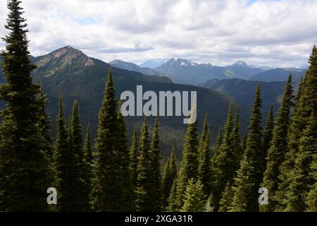 Die Gipfel und Grate der Hozameen Range in den Canadian North Cascade Mountains, E.C. Manning Provincial Park, British Columbia, Kanada. Stockfoto