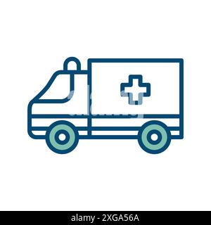 Ambulance-Symbol-Vektor-Designvorlage in weißem Hintergrund Stock Vektor