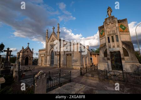 Modernistisches Mausoleum der Familie Bestard, 19th Jahrhundert, Friedhof Santa Maria, Mallorca, Balearen, Spanien Stockfoto