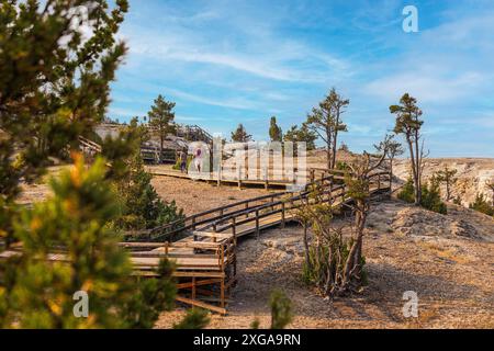 Mammoth Hot Springs im Yellowstone-Nationalpark Stockfoto